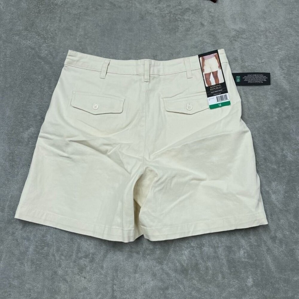 Banana Republic Womens Pleat Front Shorts Size 12 Tan Cotton Blend a1542 - Picture 2 of 7